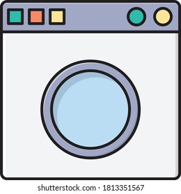 washing machine vector flat color icon 