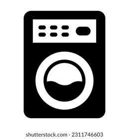 Icono De Glifo Vector De Lavadora Para Uso Personal Y Comercial.
