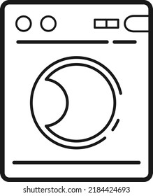 Washing machine vector icon. Do laundry. To wash the dirty clothes. Industrial washing machine.