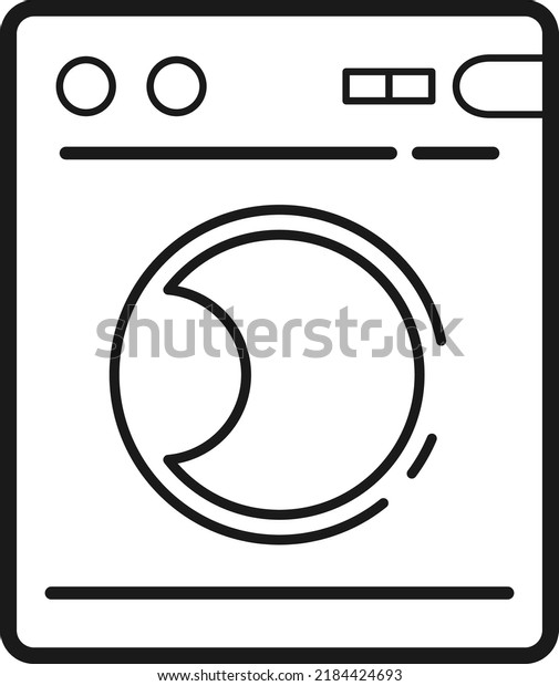 Washing machine vector icon.\
Do laundry. To wash the dirty clothes. Industrial washing\
machine.