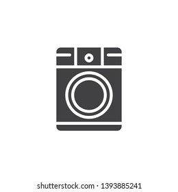 Washing Machine vector icon. filled flat sign for mobile concept and web design. Washer machine glyph icon. Laundry symbol, logo illustration. Pixel perfect vector graphics