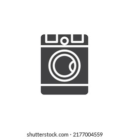 Washing machine vector icon. filled flat sign for mobile concept and web design. Laundry washer glyph icon. Symbol, logo illustration. Vector graphics