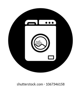 Washing Machine Vector Icon Illustration For Web And Mobile App Isolated On White Backround.Ui/Ux