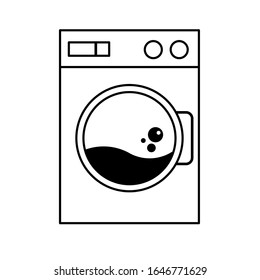 Vektorillustration der Waschmaschine Symbol. Waschzeichen. Wäschesymbol.