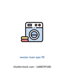 Vektorillustration der Waschmaschine - Ikone. Ui/Ux. Premium-Qualität.