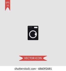 Washing machine vector icon, illustration symbol