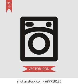 Washing machine vector icon, illustration symbol