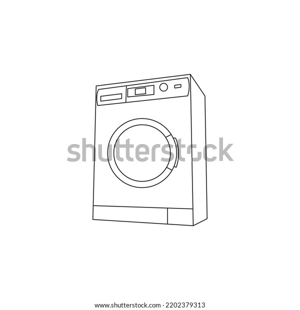 \
Washing Machine Vector\
Icon Illustration