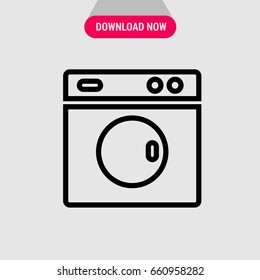 Washing machine vector icon, Implement for wash clothes symbol. Simple, modern flat vector illustration for mobile app, website or desktop app 