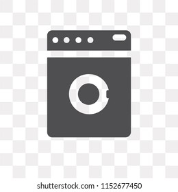 Washing machine vector icon isolated on transparent background, Washing machine logo concept