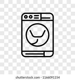 Washing machine vector icon isolated on transparent background, Washing machine logo concept