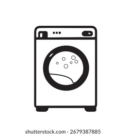 Icono de Vector de lavadora para lavandería y electrodomésticos	