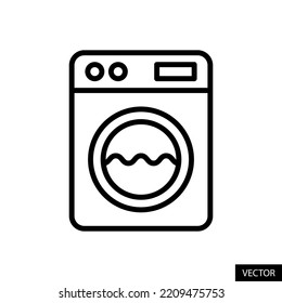Washing machine vector icon in line style design for website design, app, UI, isolated on white background. Editable stroke. EPS 10 vector illustration.