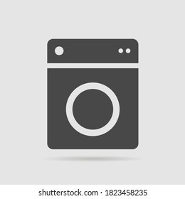
Icono vectorial de la lavadora en el fondo de la luz