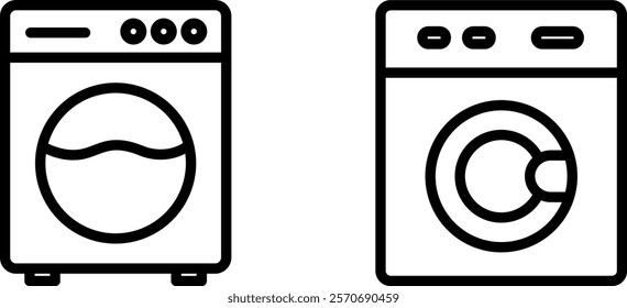 "Washing Machine Vector Icon Set: Stylish and Practical Laundry Designs"