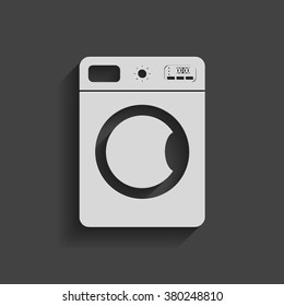 washing machine vector icon with shadow