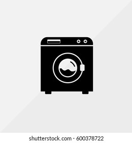 Washing Machine Vector Icon, The symbol of electric wash machine. Simple, modern flat vector illustration for mobile app, website or desktop app   