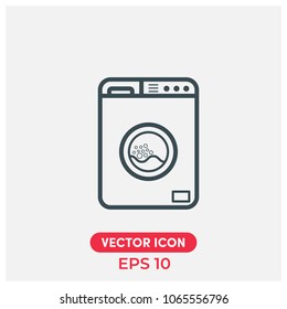 Washing Machine Vector Icon.Flat,Modern,Creative Washing Machine Vector Icon Illustration For Web And Mobile App.Ui/Ux