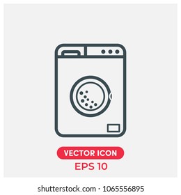 Washing Machine Vector Icon.Flat,Modern,Creative Washing Machine Vector Icon Illustration For Web And Mobile App.Ui/Ux