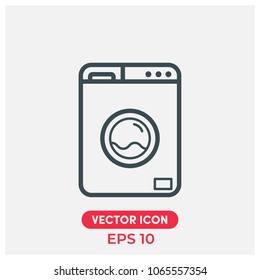 Washing Machine Vector Icon.Flat,Modern,Creative Washing Machine Vector Icon Illustration For Web And Mobile App.Ui/Ux