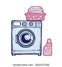 washing machine vector illustration cartoon