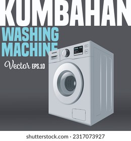 Washing machine vector illustration. Washing machine for washing clothes. Laundry service.
