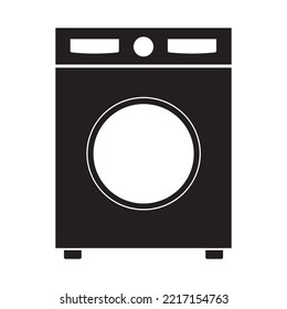 Washing Machine Vector Illustration Eps Graphic Black Single Color Icon 