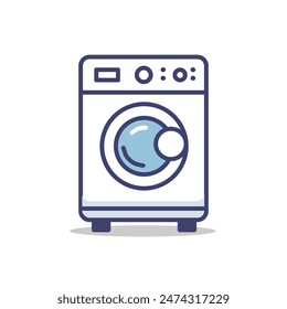 washing machine vector illustration in flat and minimalist style isolated on white background