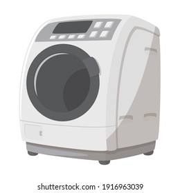 Washing machine vector illustration. Front loader. Home appliances.