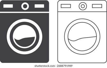 Ilustración vectorial de la lavadora, icono de la lavadora