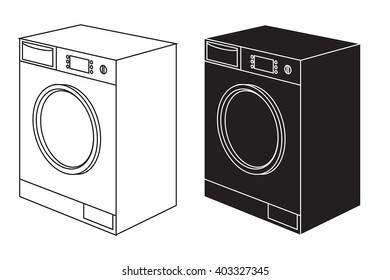 Washing machine. Vector illustration isolated on white background
