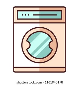 Washing machine vector illustration in line color design