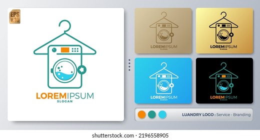 washing machine vector illustration Logo design. Blank name for insert your Branding. Designed with examples for all kinds of applications. You can used for company, indentity, luandry service.