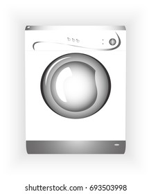 Washing machine. Vector illustration on white background. 
