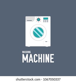washing machine vector illustration symbol object. Flat icon style concept design