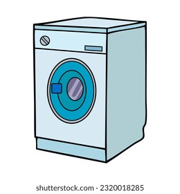 washing machine vector illustration,isolated on white background,top view