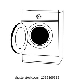 washing machine vector line art