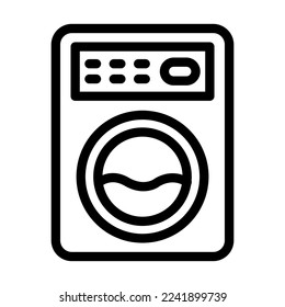Washing Machine Vector Line Icon Design