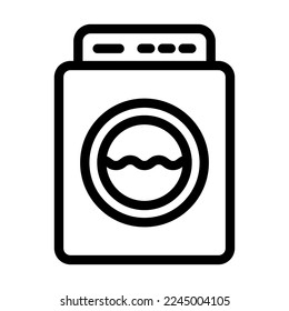 Washing Machine Vector Line Icon Design