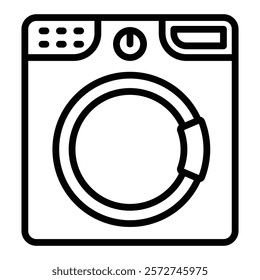 Washing Machine Vector Line Icon Design