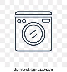 Washing machine vector outline icon isolated on transparent background, high quality linear Washing machine transparency concept can be used web and mobile