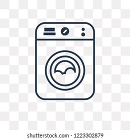 Washing machine vector outline icon isolated on transparent background, high quality linear Washing machine transparency concept can be used web and mobile