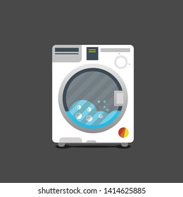 Washing machine vector set isolated on dark background