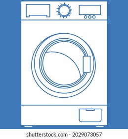 Washing machine vector. Silhouette for decoration.