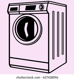 washing machine vector silhouette isolated
