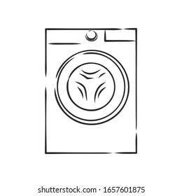 washing machine, vector sketch illustration 