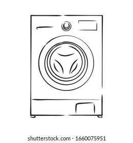 washing machine, vector sketch illustration 