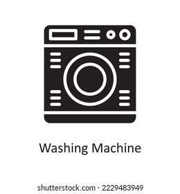 Washing Machine Vector Solid Icon Design illustration. Housekeeping Symbol on White background EPS 10 File