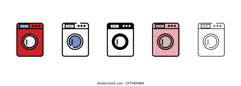washing machine vector type icon