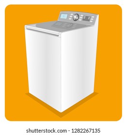 washing machine with a vertical load 3d illustration